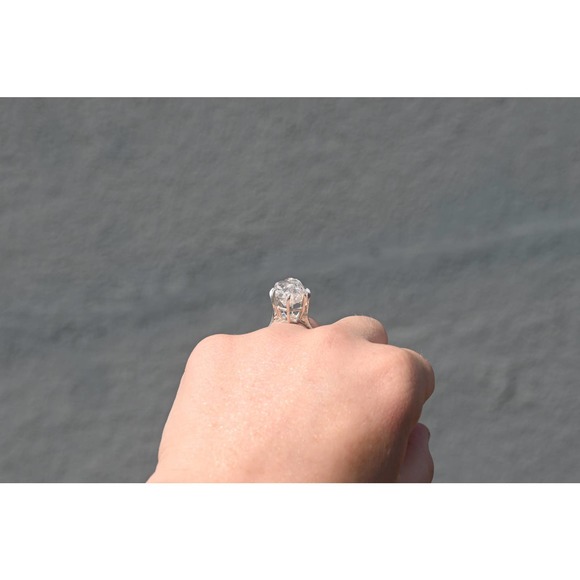 Raw stone rings, unique engagement ring, 925 sterling silver size 5 6 7 … - Picture 5 of 6